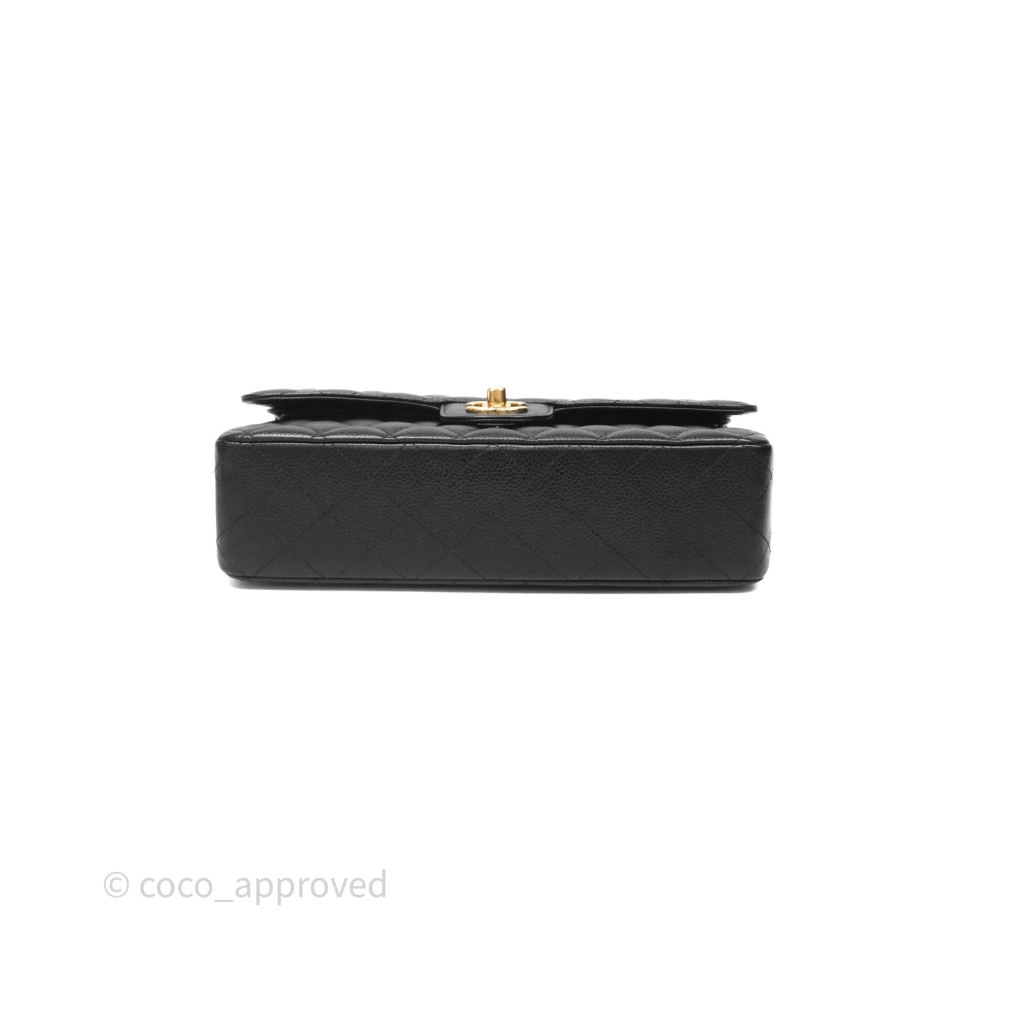 Chanel Quilted Classic M/L Medium Flap Black Caviar Gold Hardware