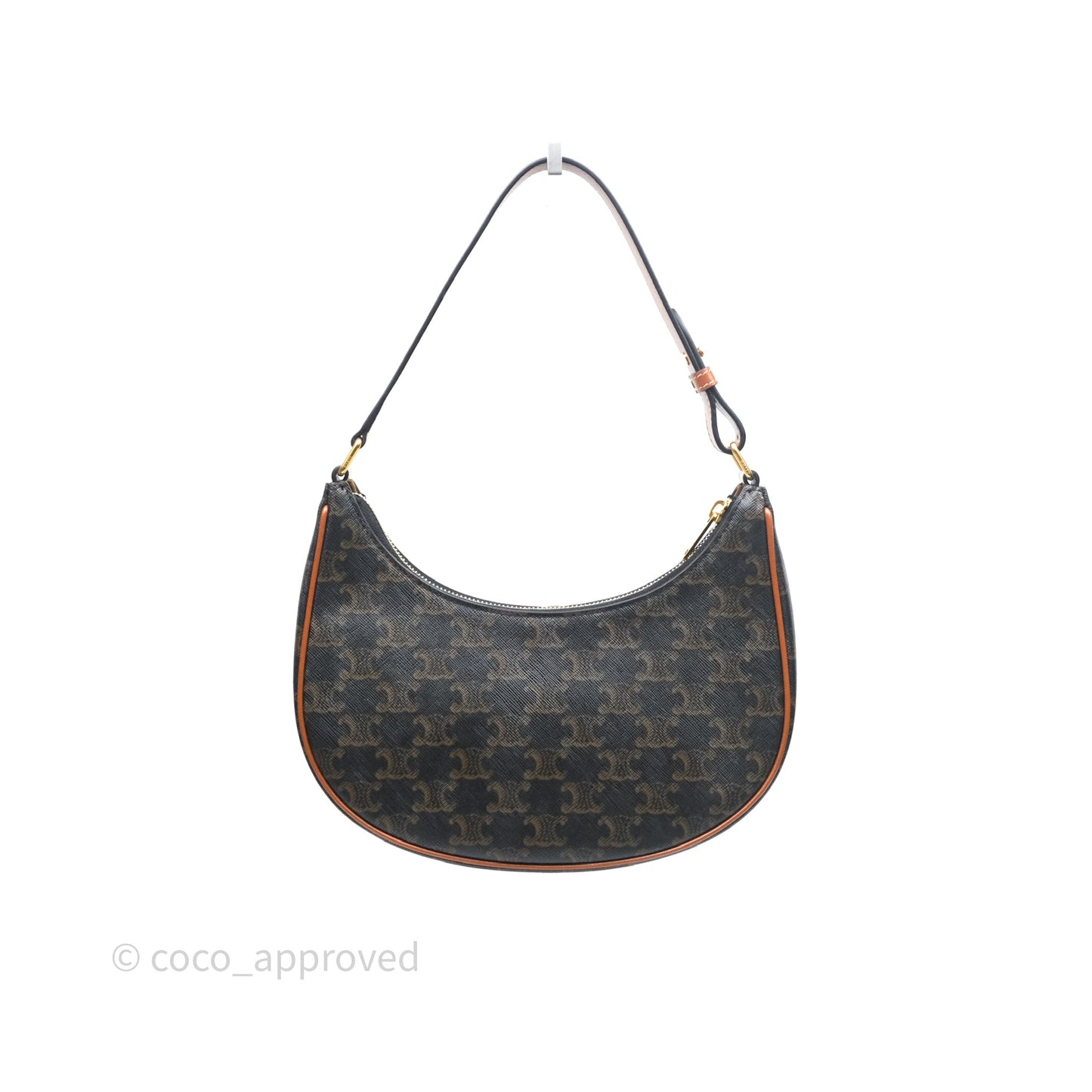 Celine Ava Bag In Triomphe Canvas Calfskin Tan