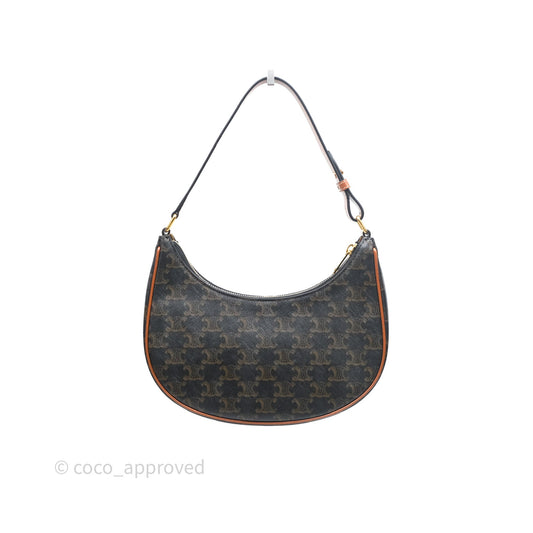 Celine Ava Bag In Triomphe Canvas Calfskin Tan