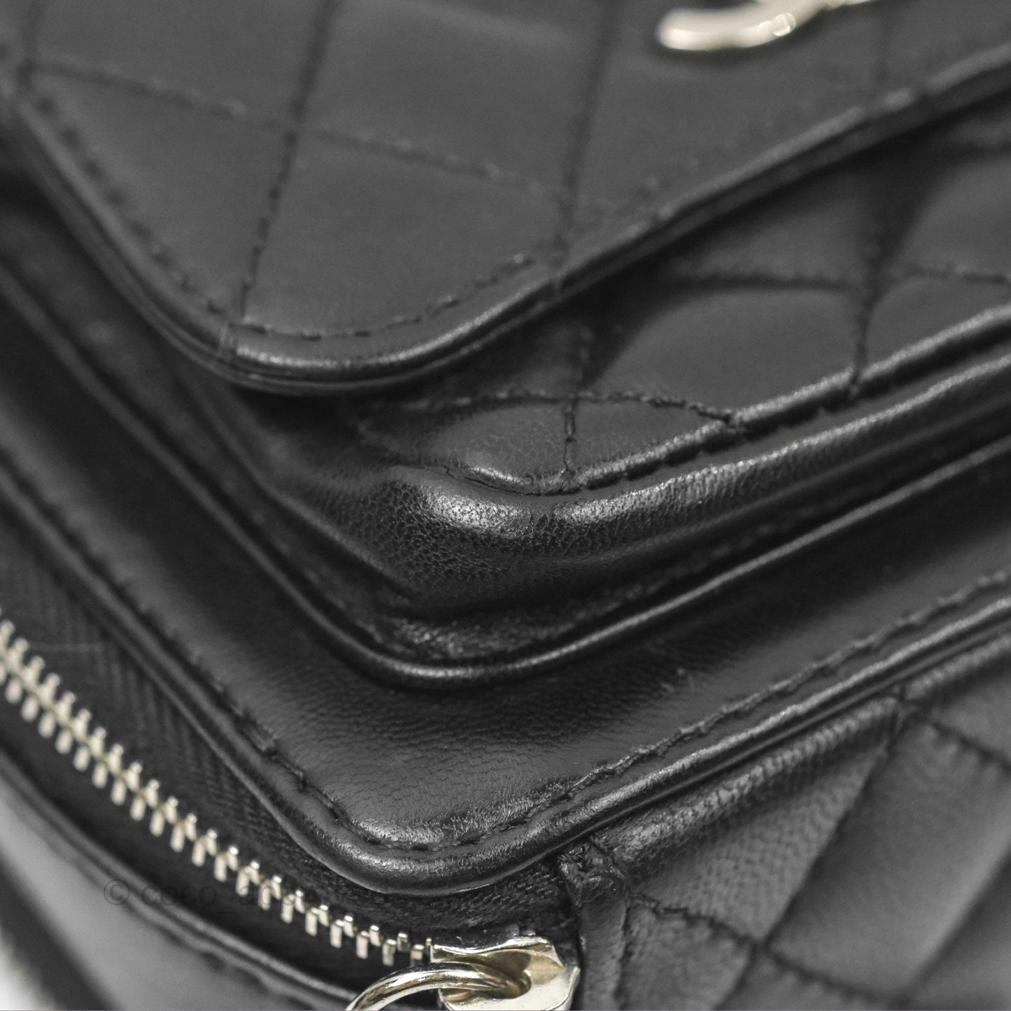 Chanel Small Pocket Box Camera Case Black Lambskin Silver Hardware
