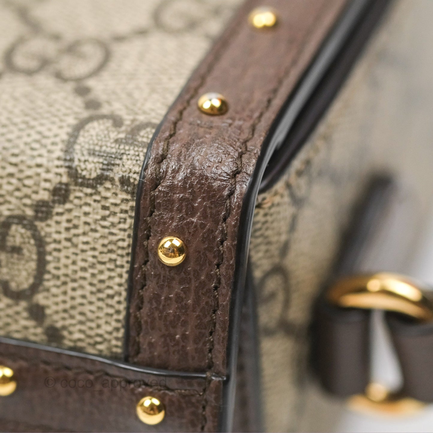Gucci Gucci Brown/Beige GG Supreme Canvas and Leather Mini Trunk Bag