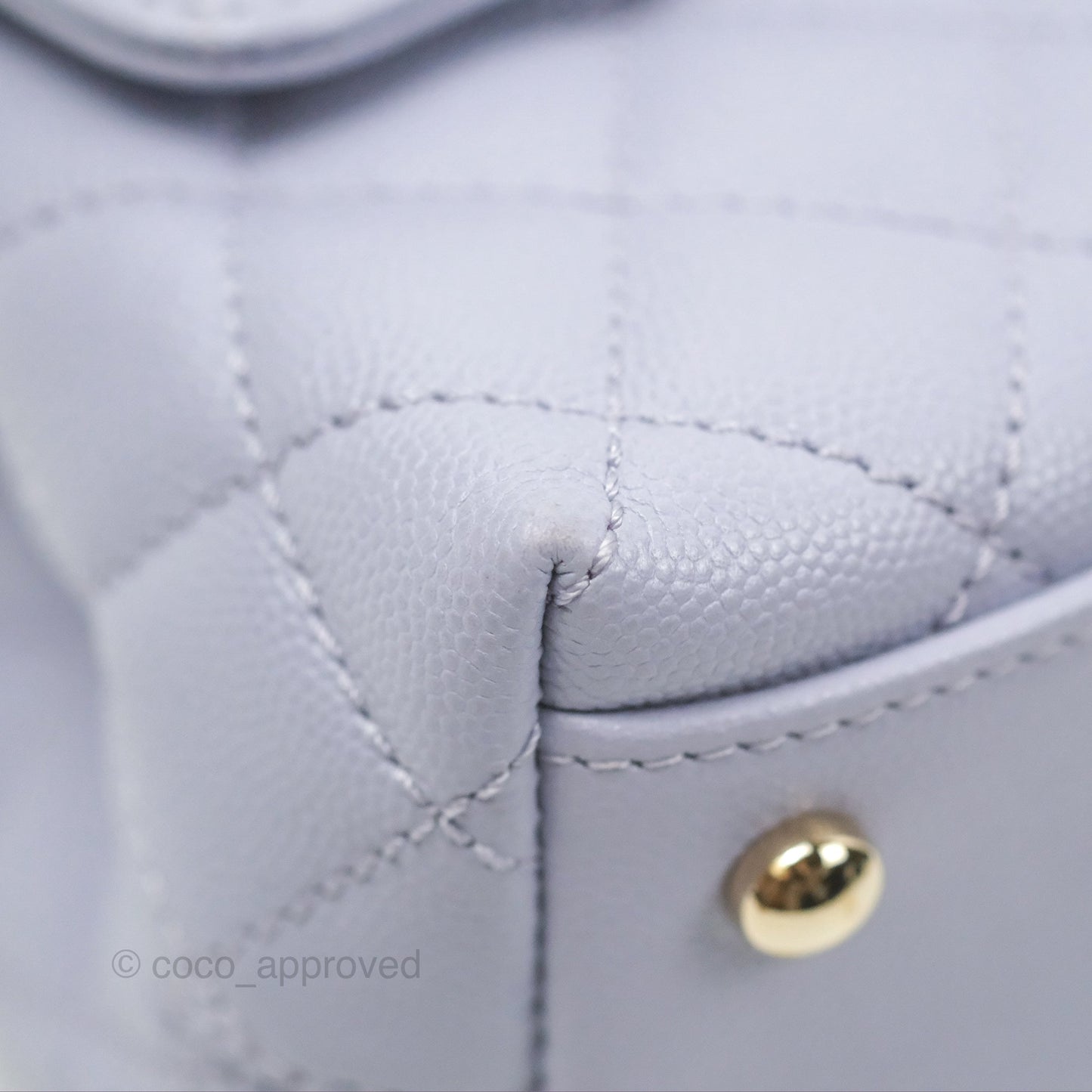 Chanel Small Coco Handle Quilted Purple Lilac Caviar Gold Hardware 21K