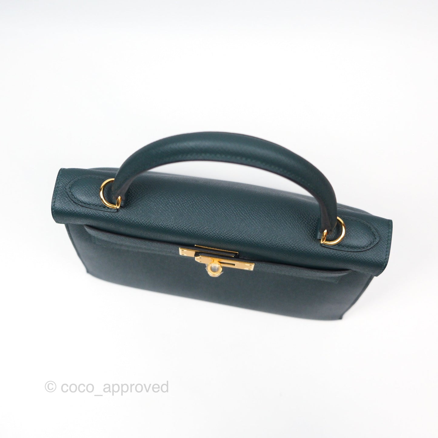Hermès Kelly II 28 Sellier Vert Cypress 6O Veau Epsom Gold Hardware