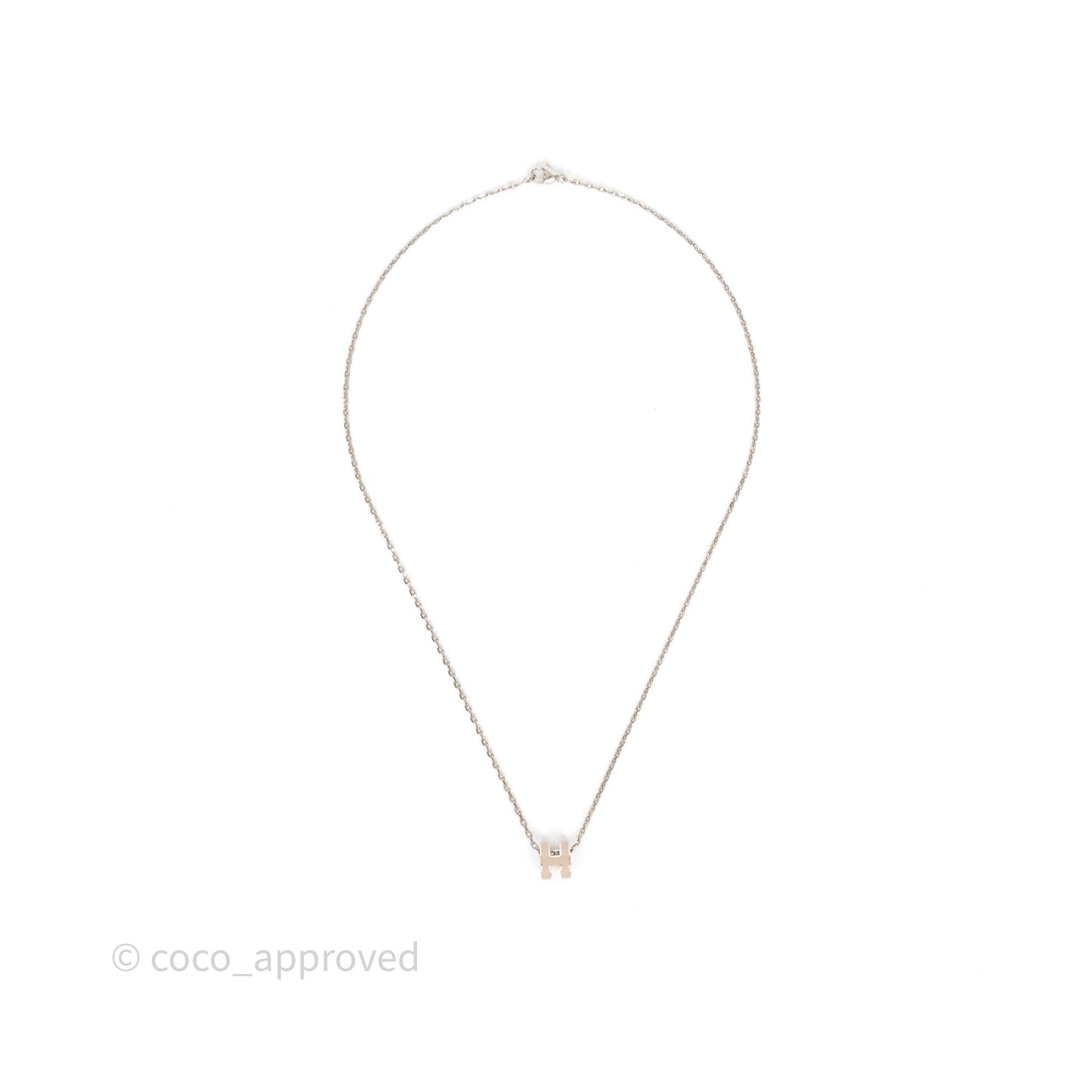 Hermès Mini Pop H Pendant Necklace Marron Glace Palladium Hardware