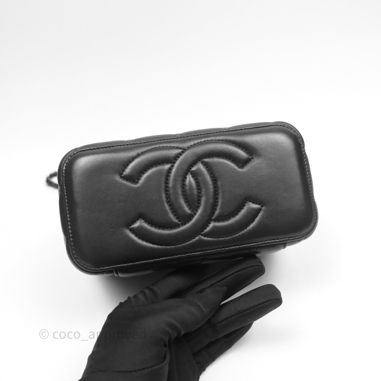 Chanel Vanity Rectangular Top Handle So Black Lambskin