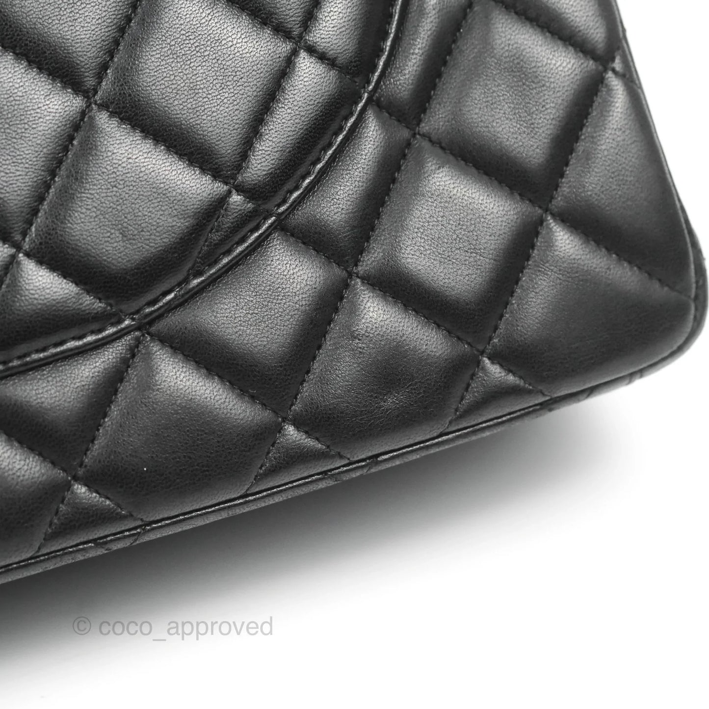 Chanel Single Flap Maxi Lambskin Black Silver Hardware