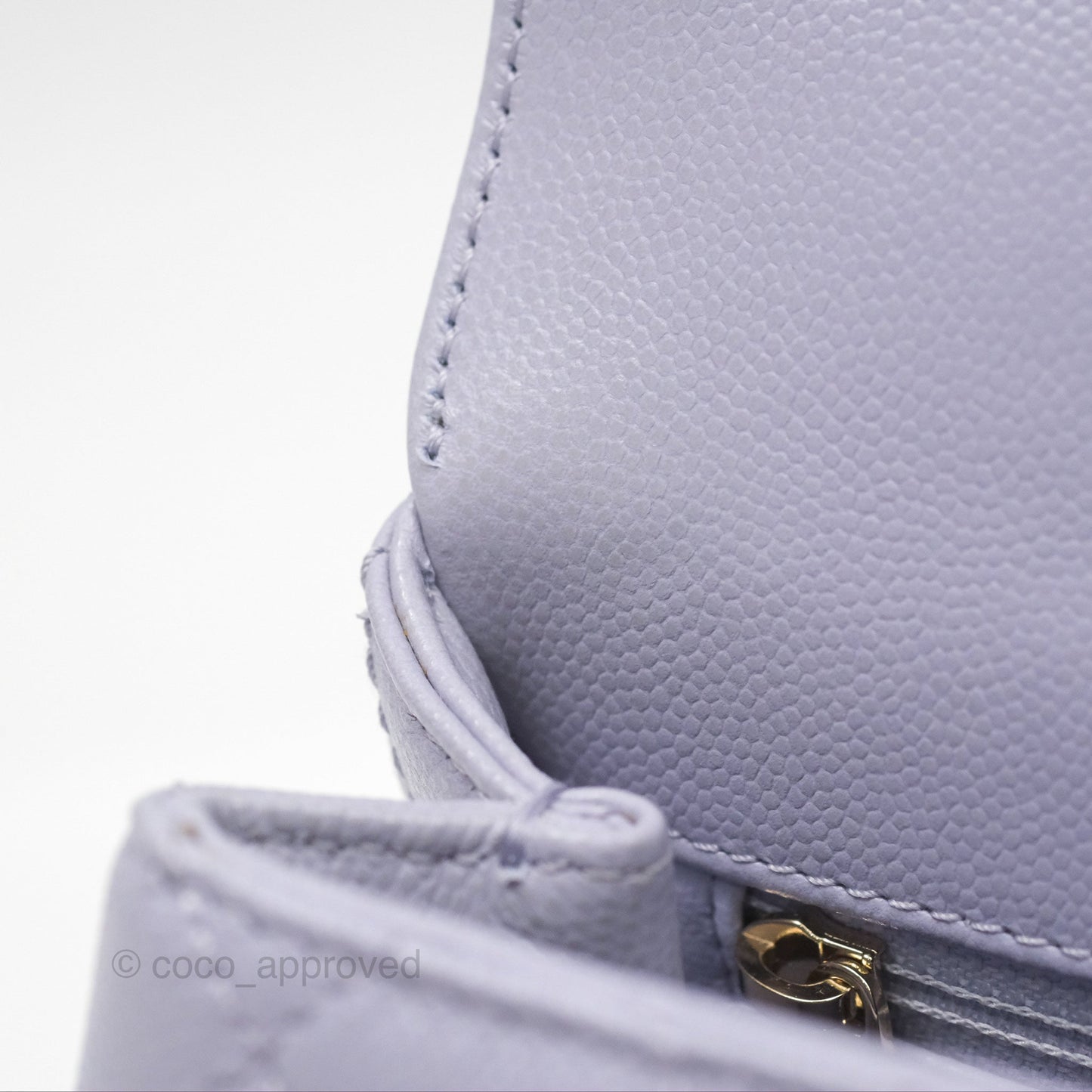 Chanel Mini Coco Handle Lilac Caviar Gold Hardware
