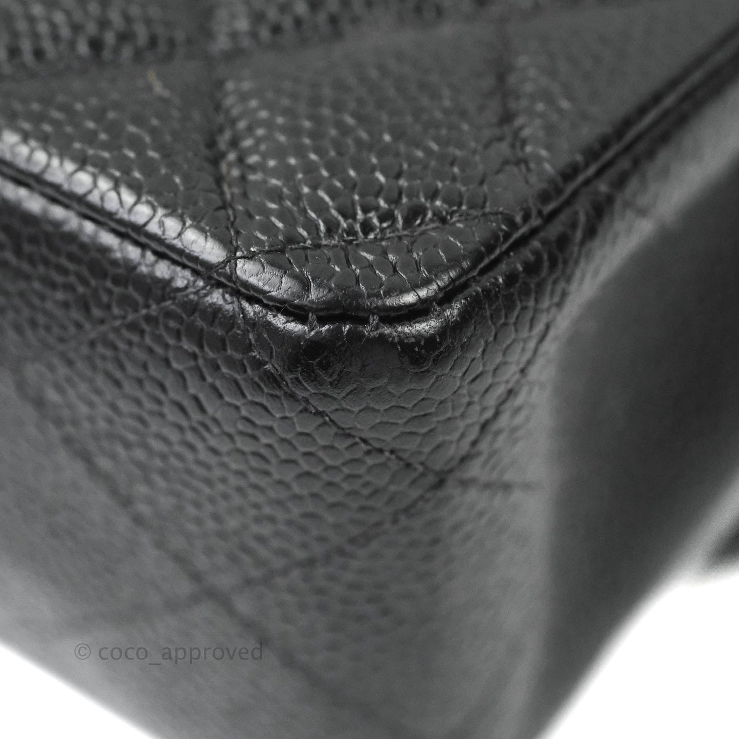 Chanel Vintage Quilted M/L Medium Double Flap Black Caviar 24K Gold Hardware