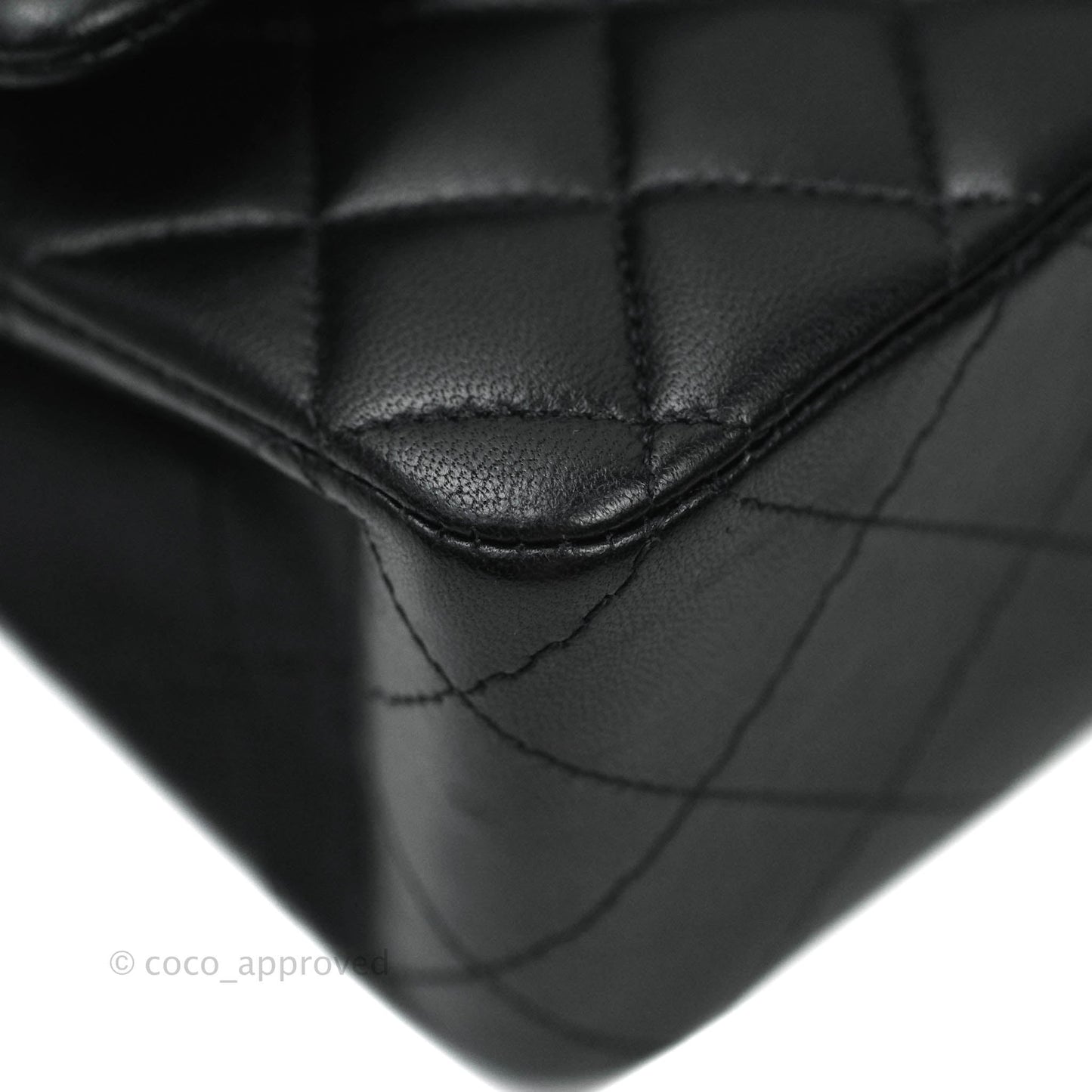 Chanel Classic M/L Medium Double Flap Black Lambskin Gold Hardware