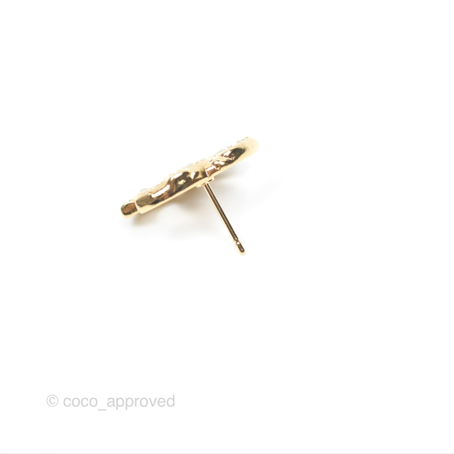 Chanel CC Crystal Earrings Gold Tone 24S