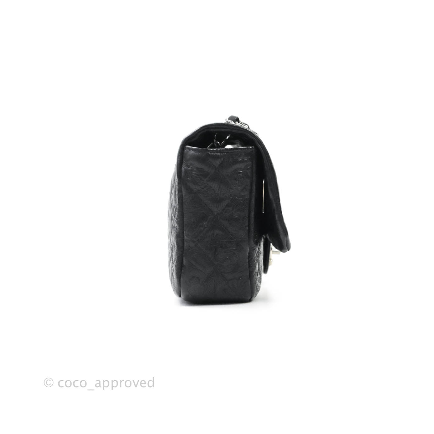 Chanel Small Embroidered Flap Bag Black Silver Hardware