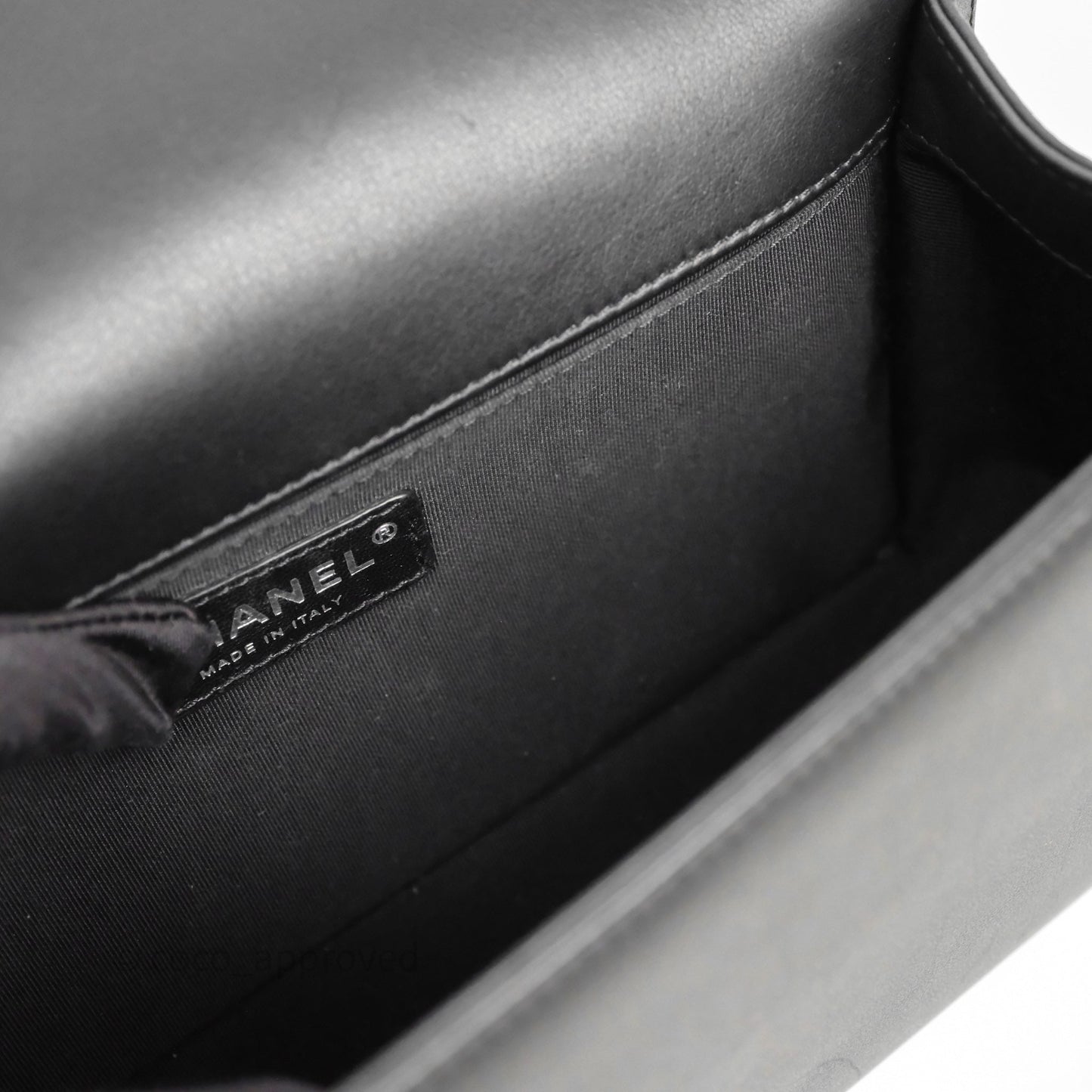 Chanel Quilted Medium Boy Black Calfskin Ruthenium Hardware
