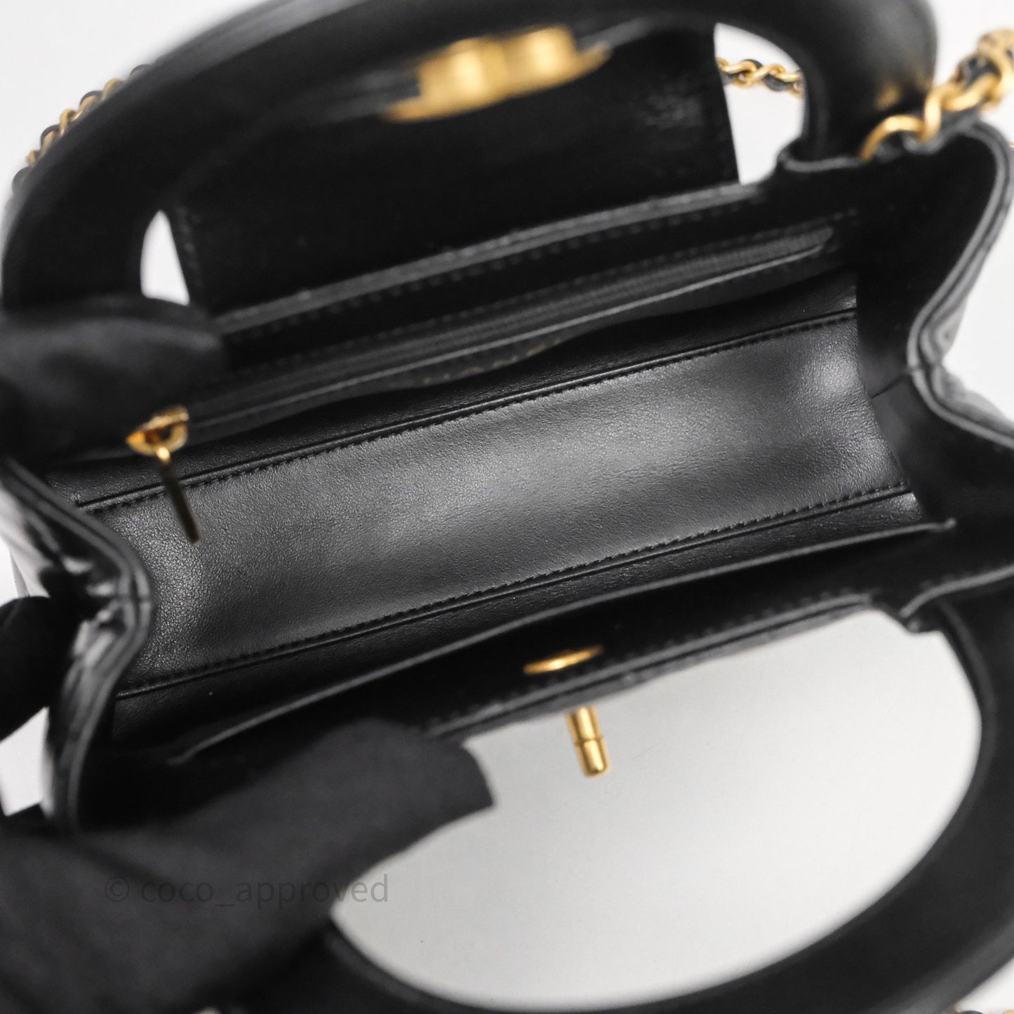 Chanel Kelly Bag Quilted Black Shiny Crumpled Calfskin Aged Gold Hardware