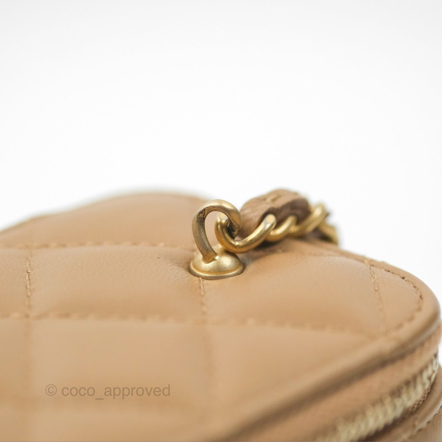 Chanel Mini Vanity With Chain Adjustable Pearl Crush Dark Beige Lambskin Aged Gold Hardware