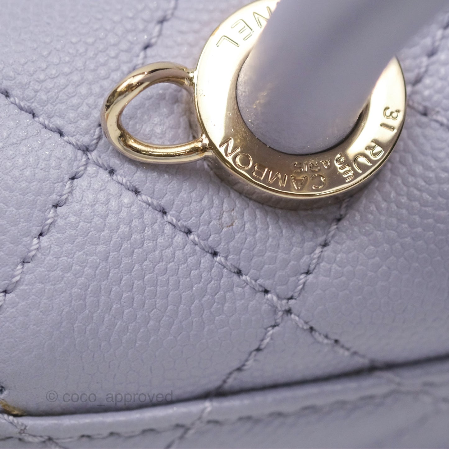 Chanel Mini Coco Handle Lilac Caviar Gold Hardware