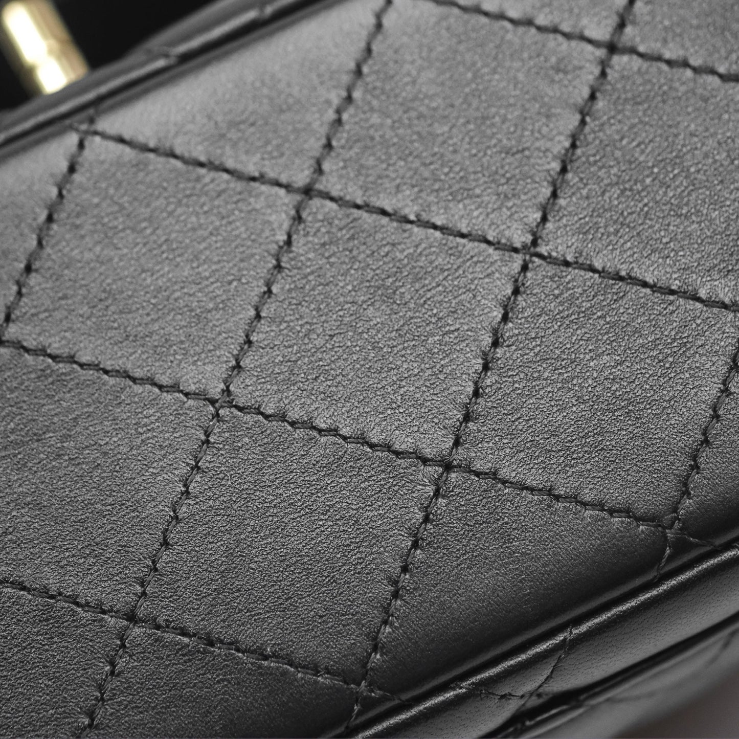 Chanel Mini Square Flap Quilted Black Lambskin Gold Hardware