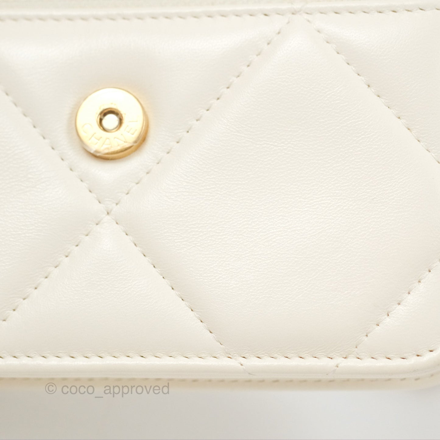 Chanel 19 Clutch With Chain Ivory White Lambskin Mixed Hardware