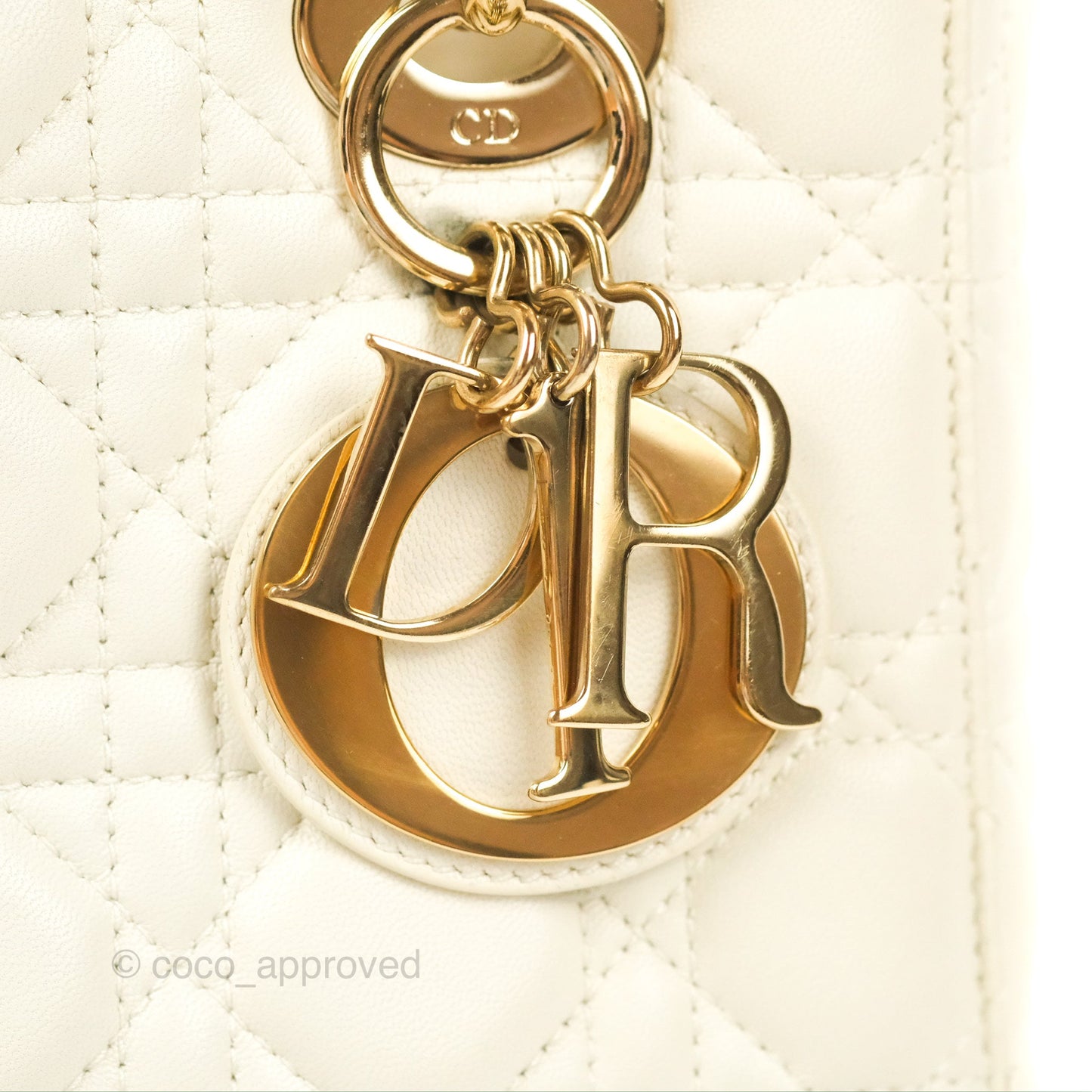 Christian Dior My ABCDior Lady Dior Bag Cannage Lambskin White Gold Hardware