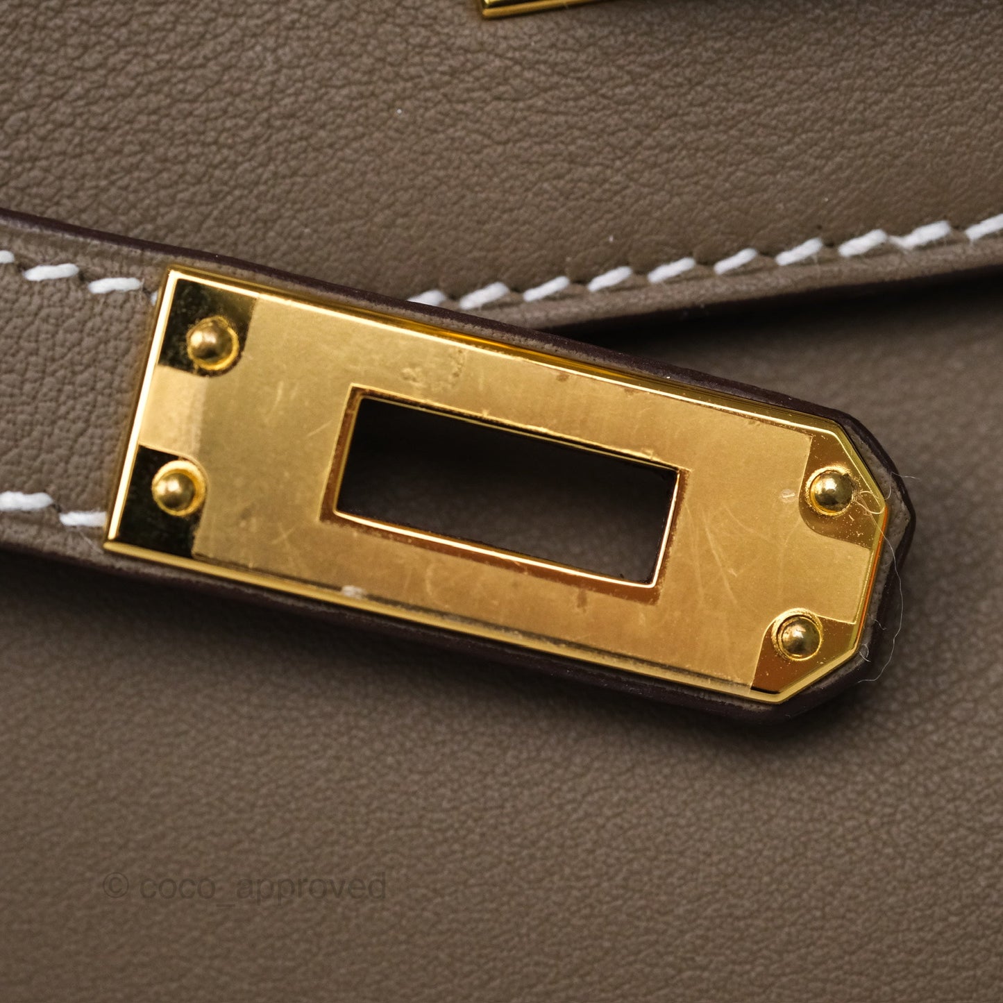 Hermès Retourne Kelly 25 Etoupe 18 Swift Gold Hardware