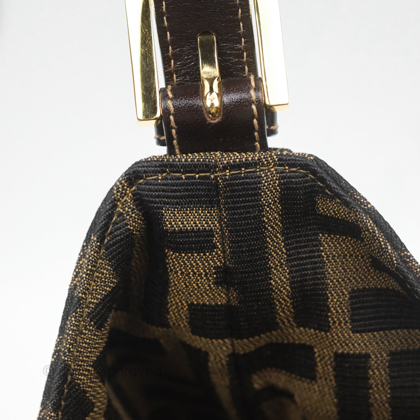 Fendi Vintage Zucca Hobo Shoulder Bag Brown