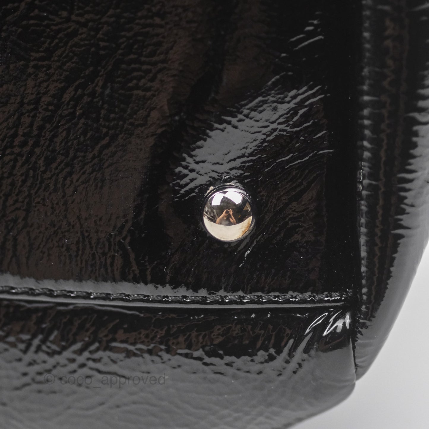 Chanel Bowling Tote Bag Black Glazed Calfskin Silver Hardware