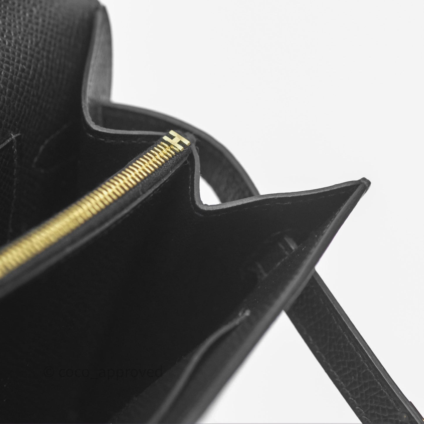 Hermès Kelly To Go Wallet Noir 89 Black Epsom Gold Hardware