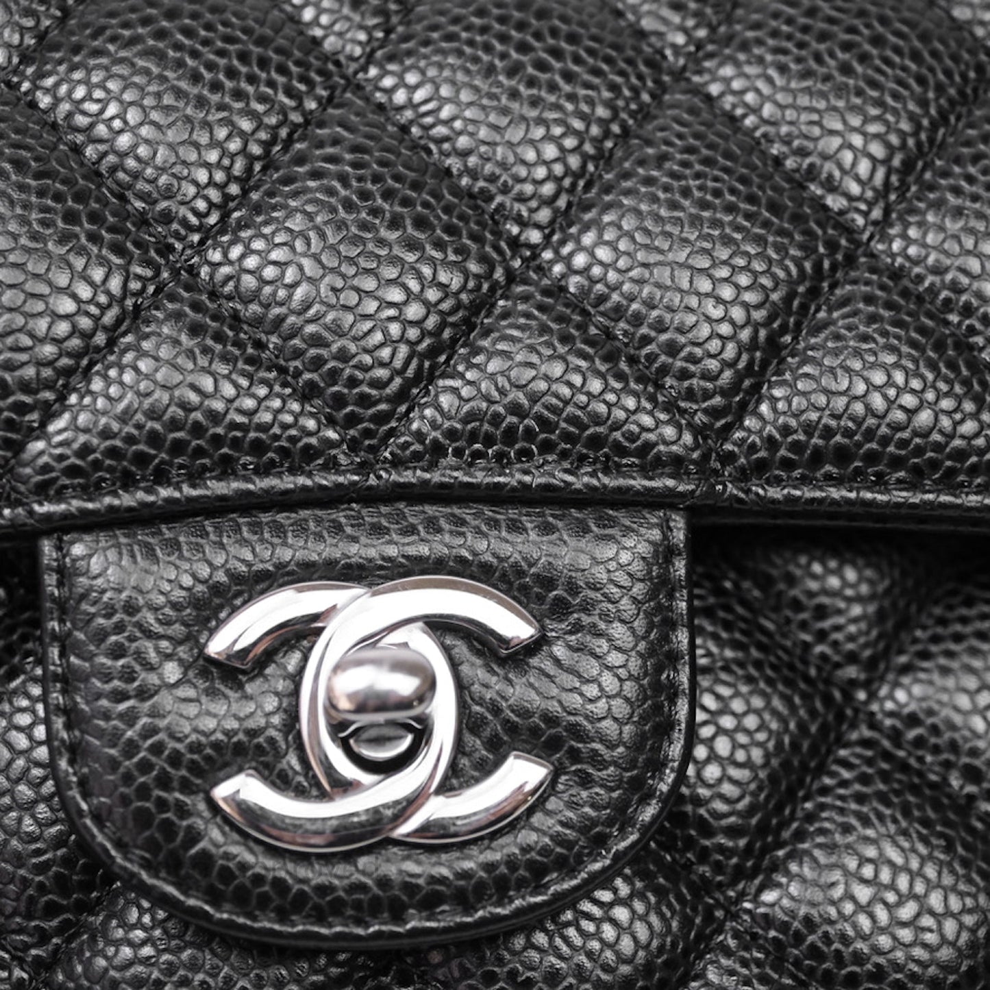 Chanel Small Classic Flap Quilted Black Caviar Silver Hardware
