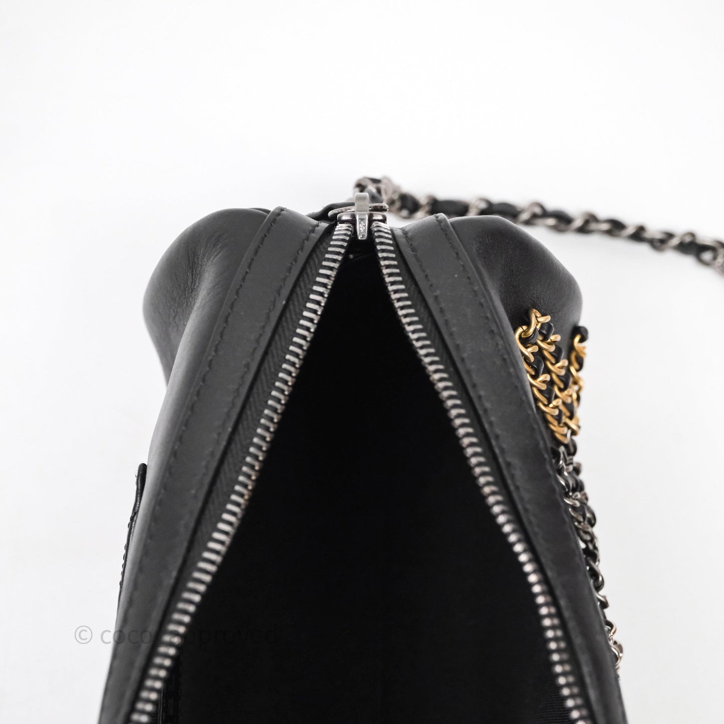 Chanel Logo Bowling Bag Black Calfskin Mixed Hardware