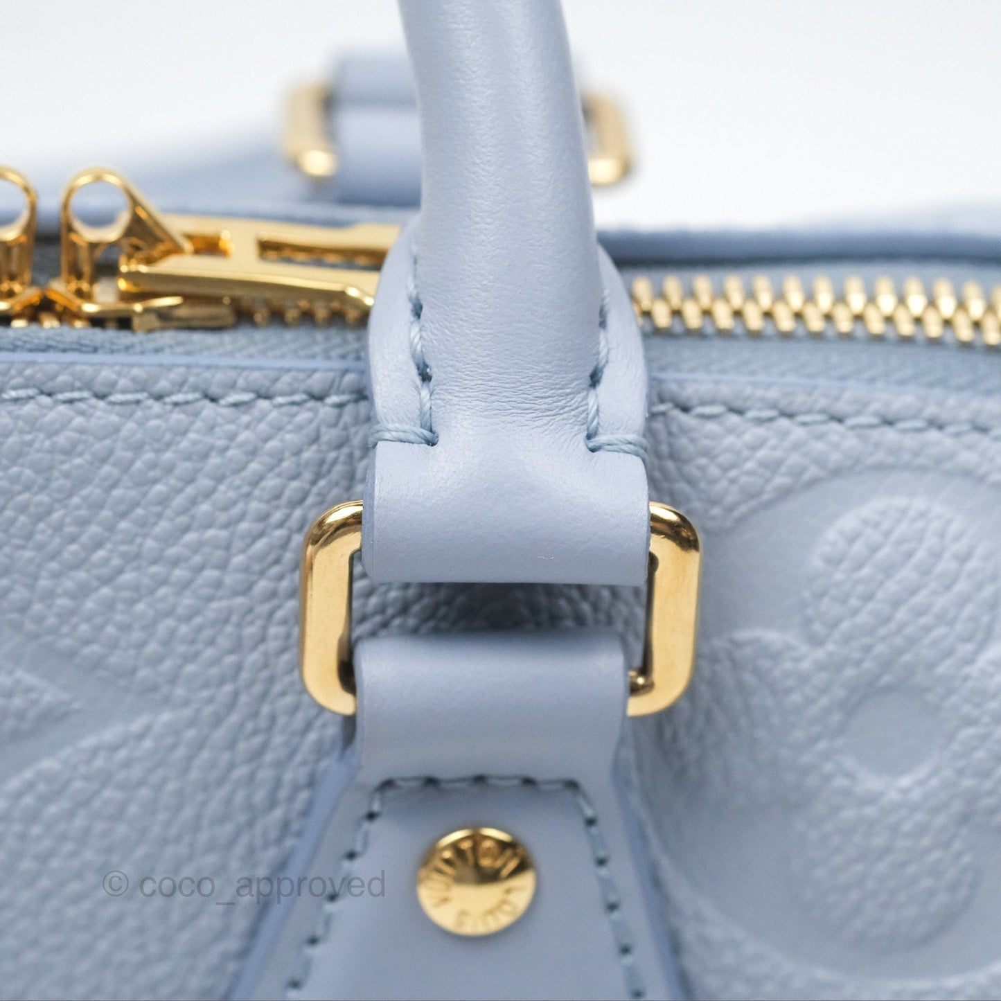 Louis Vuitton Speedy Bandoulière 20 Monogram Empreinte Leather Blue Hour