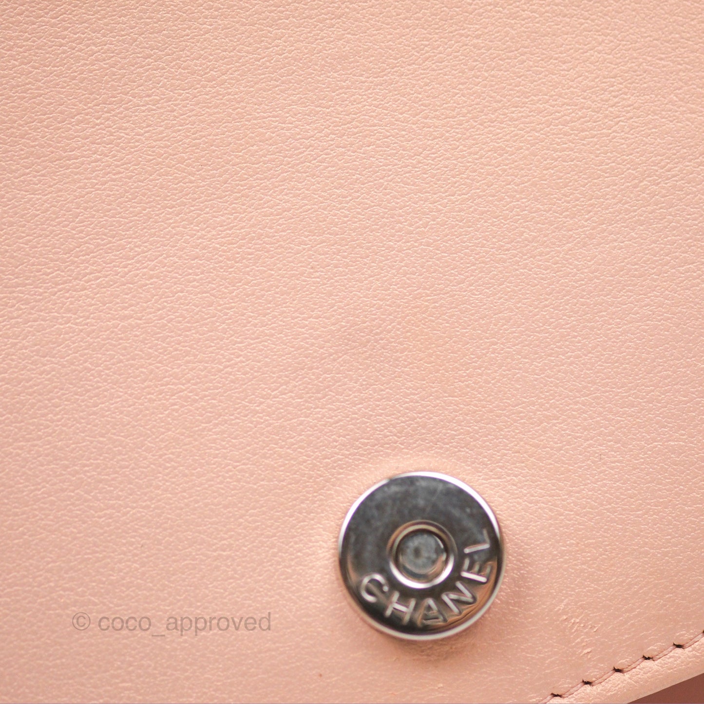 Chanel Mademoiselle Wallet On Chain WOC Chevron Iridescent Pink Caviar Silver Hardware