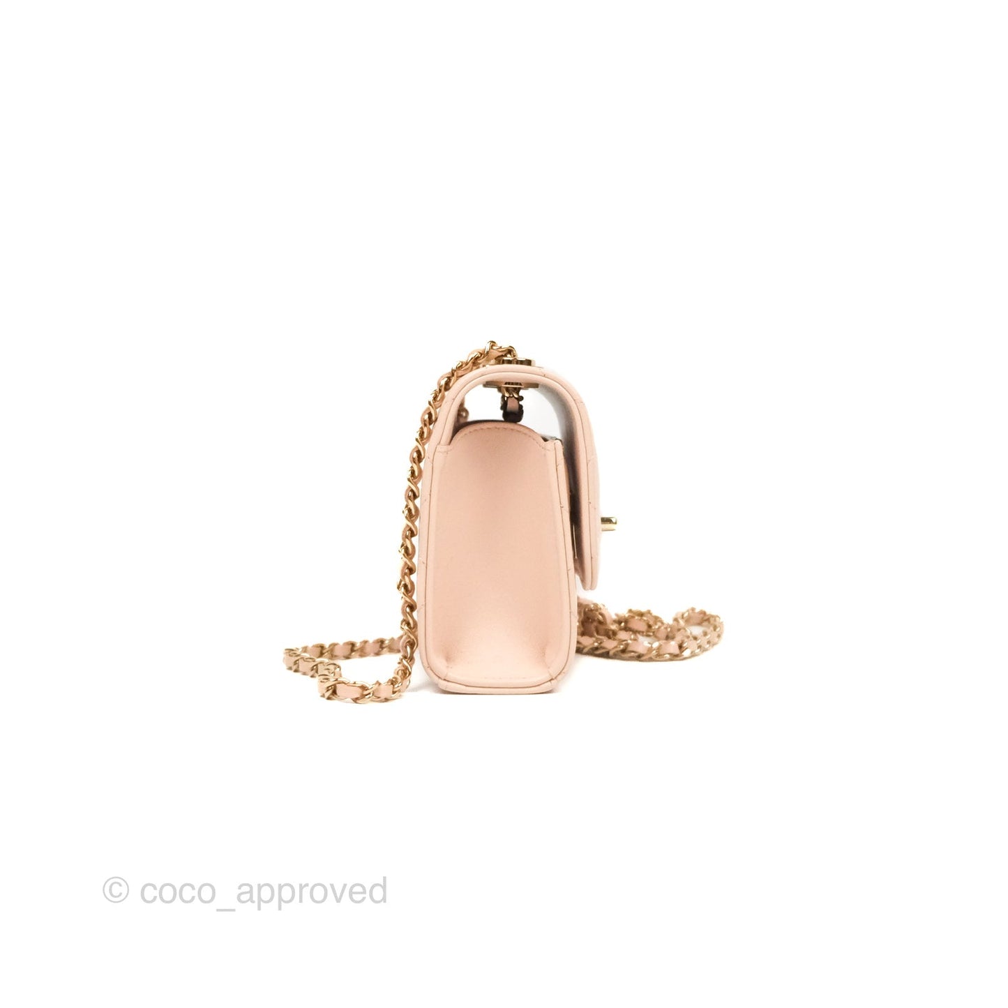 Chanel Mini Quilted Trendy CC Clutch With Chain Light Pink Lambskin Gold Hardware