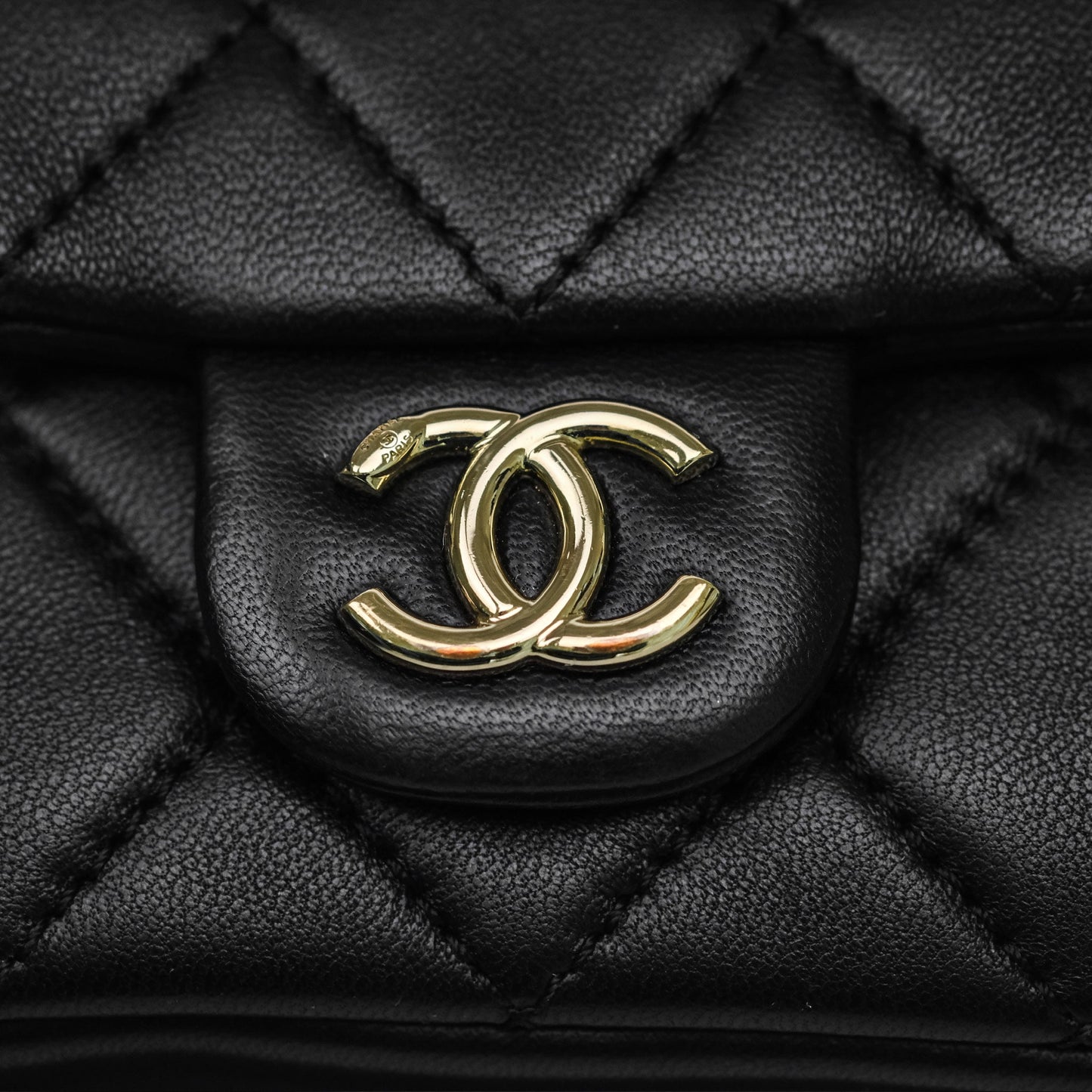 Chanel Small Duma Drawstring Backpack Black Lambskin Gold Hardware