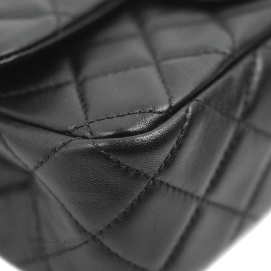 Chanel Mini Rectangular Pearl Crush Quilted Black Lambskin Gold Hardware