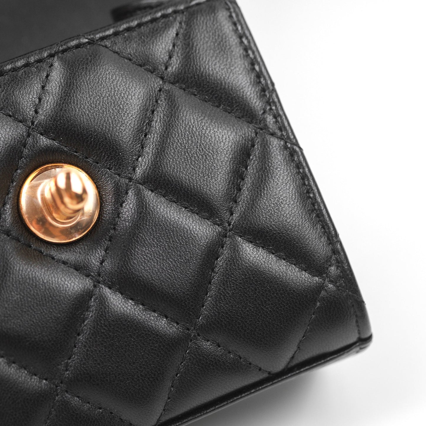 Chanel Mini Quilted Trendy CC Clutch With Chain Black Lambskin Rose Gold Hardware