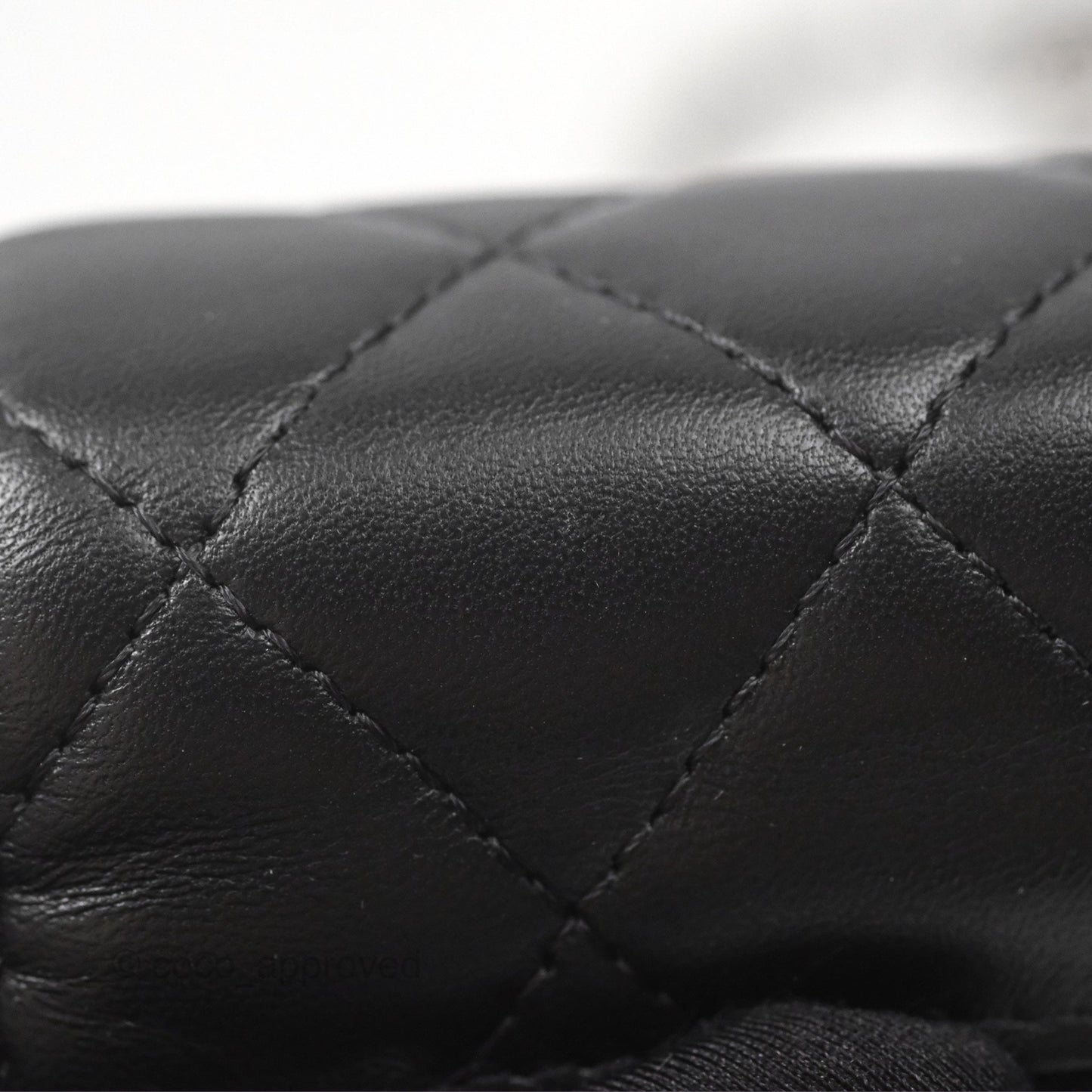 Chanel Quilted Mini Wallet on Chain WOC Black Lambskin Silver Hardware