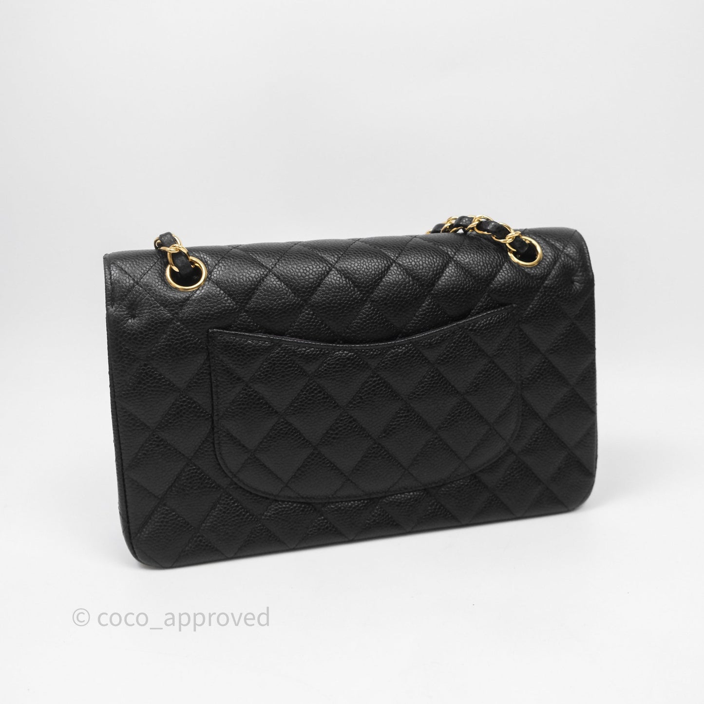 Chanel Classic Medium Flap Quilted Black Caviar Gold Hardware