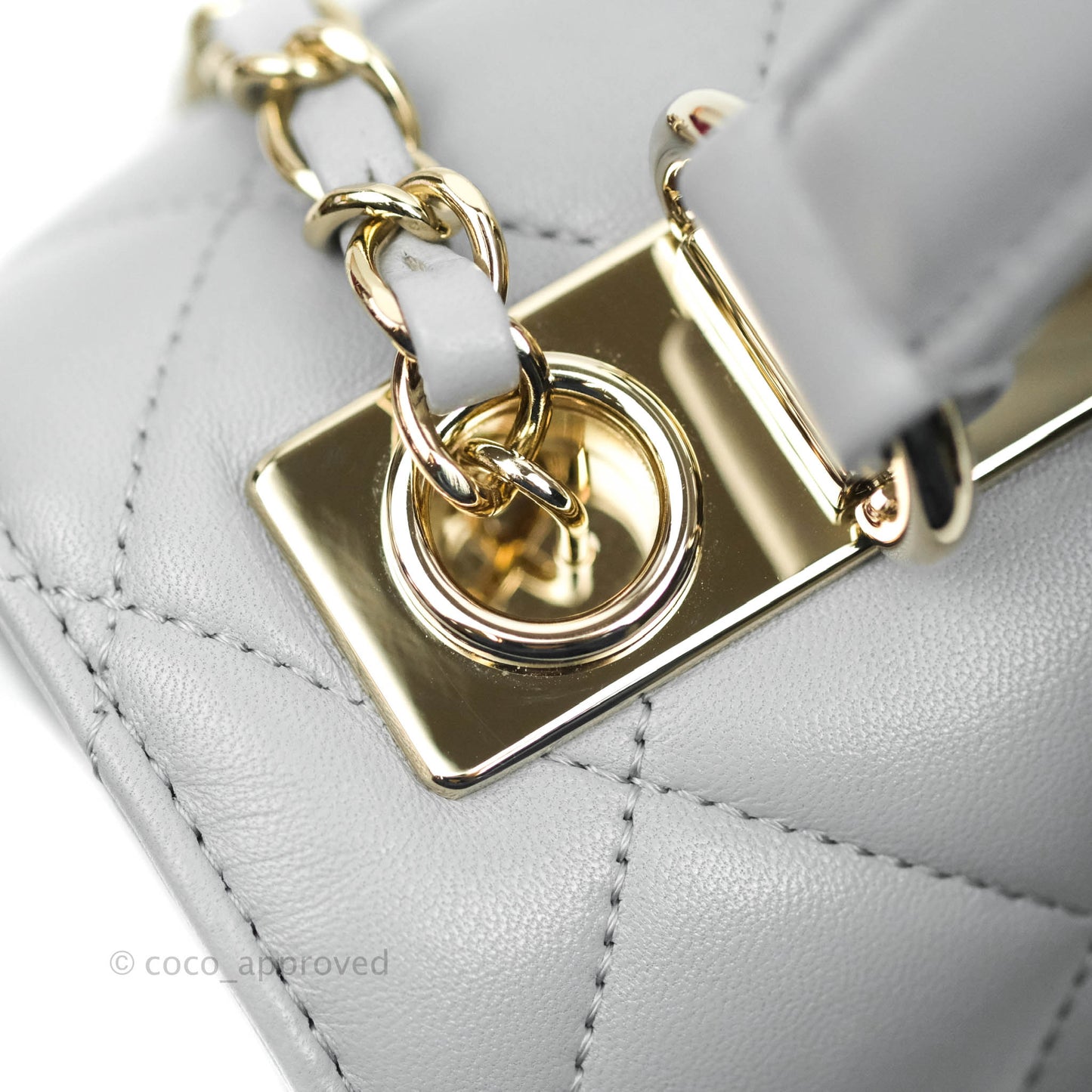 Chanel Quilted Trendy CC Small Grey Lambskin Gold Hardware