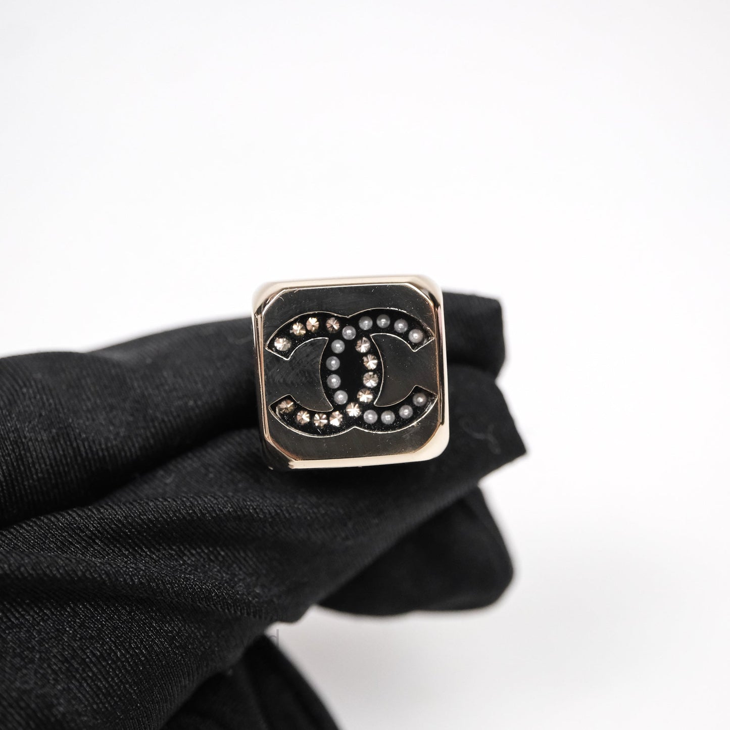 Chanel CC Square Brooch Set in 3 Gold Tone 22P