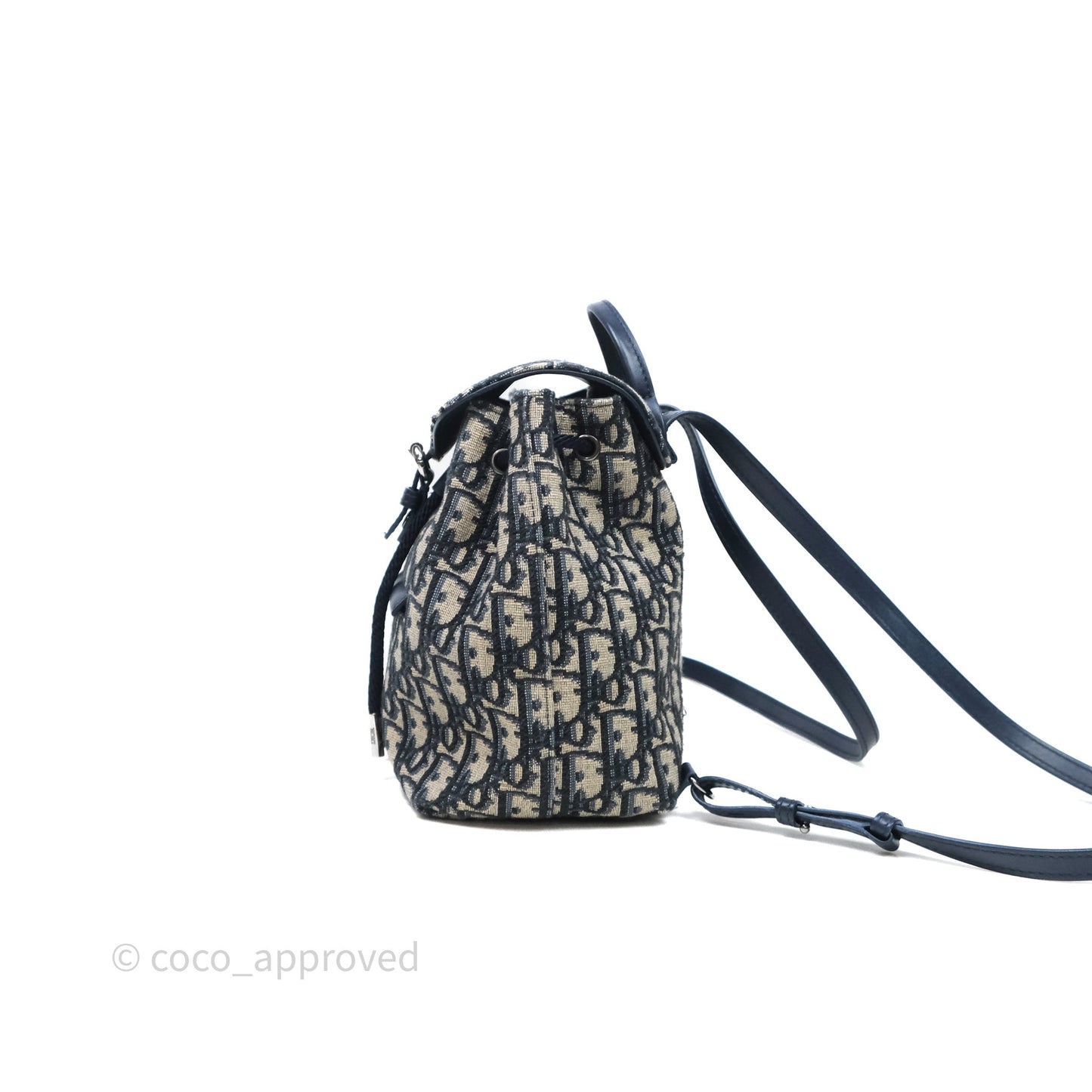 Christian Dior Mini Backpack Oblique Jacquard Beige and Blue