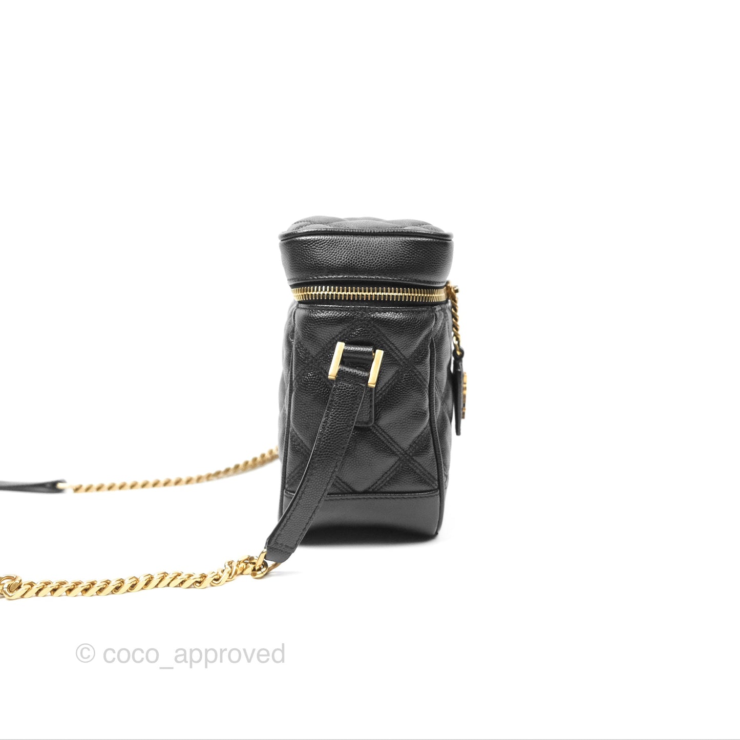 Saint Laurent 80's Vanity Bag Quilted Black Grained Calfskin