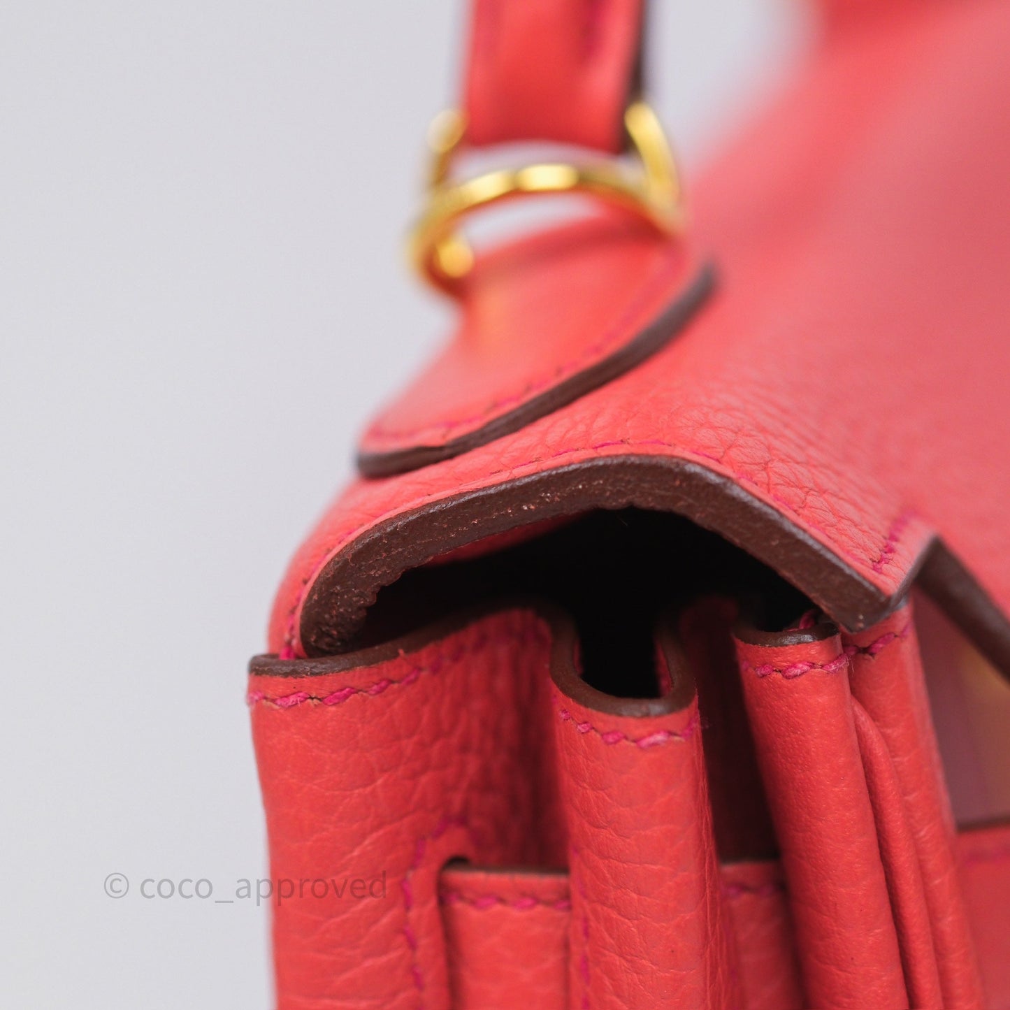 Hermès Kelly 28 Rose Jaipur Retourne Togo Gold Hardware