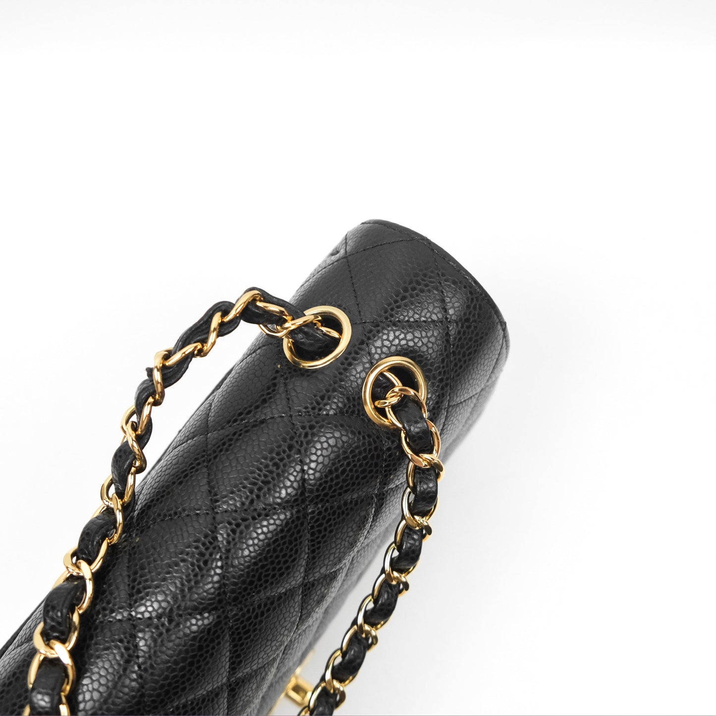 Chanel Classic M/L Medium Flap Quilted Black Caviar Gold Hardware