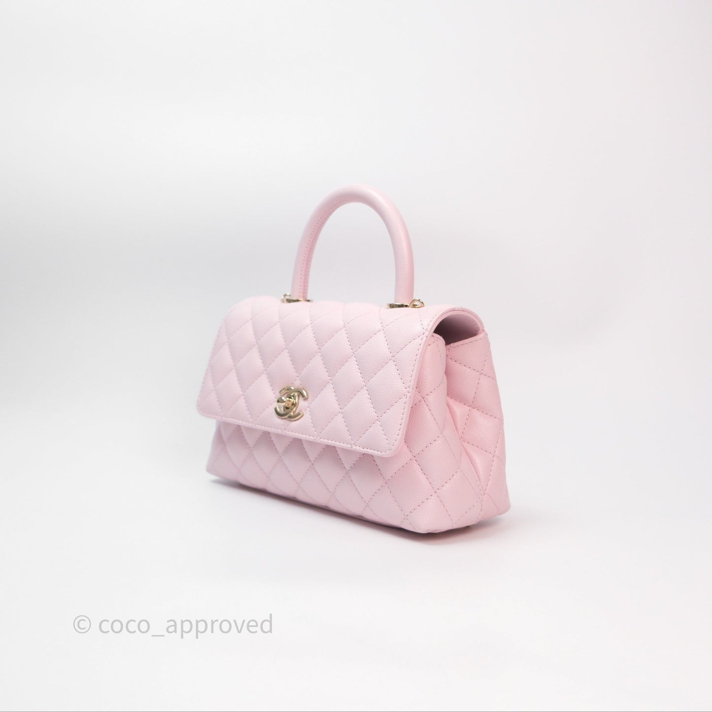Chanel Small Coco Handle Light Pink Caviar Gold Hardware