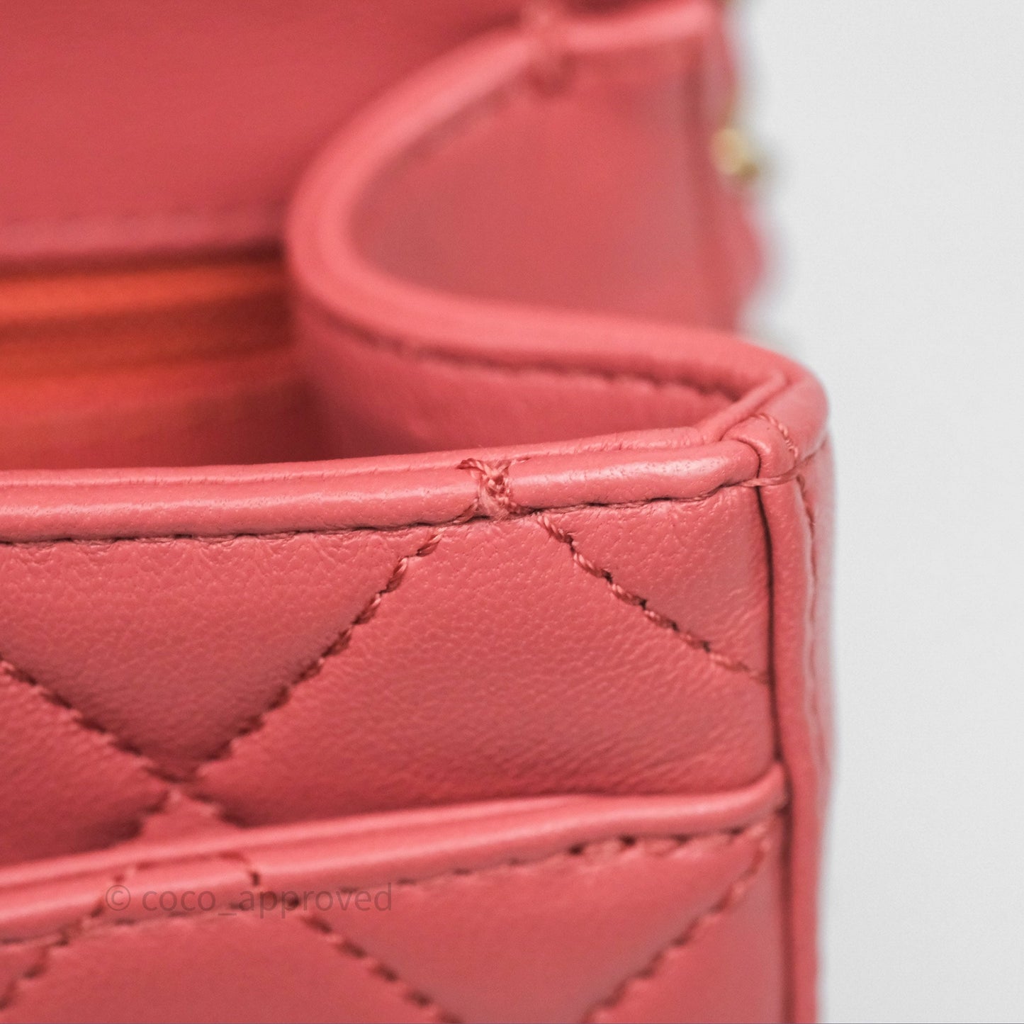 Chanel Quilted Small Chain Infinity Handle Bag Pink Lambskin Aged Gold Hardware