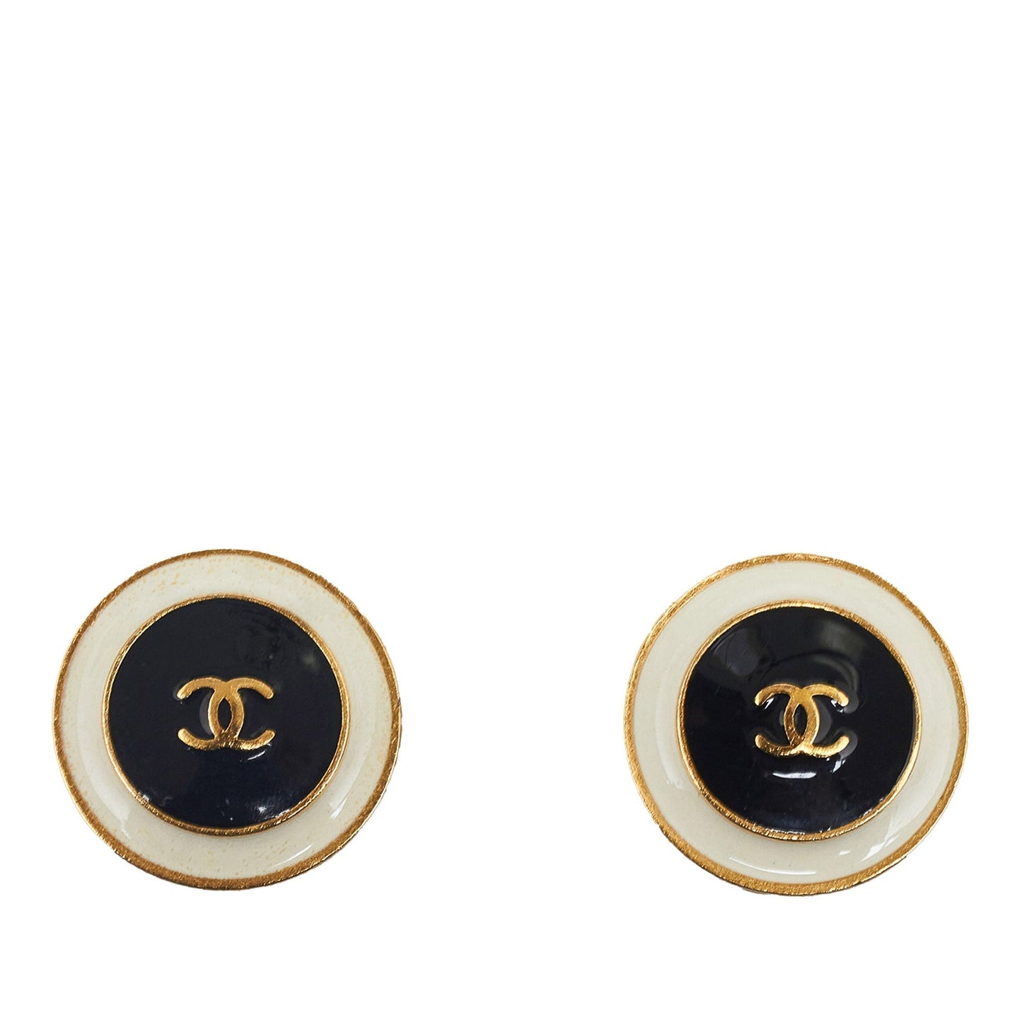 Luxury Chanel Enamel CC Clip-On Earrings Costume Earrings