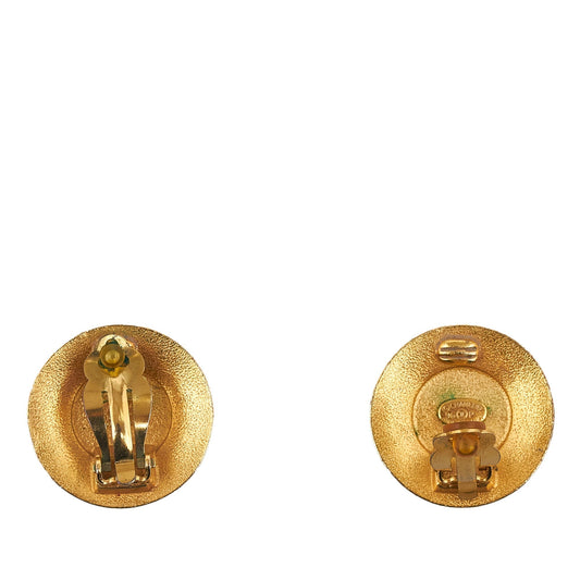 Luxury Chanel Enamel CC Clip-On Earrings Costume Earrings