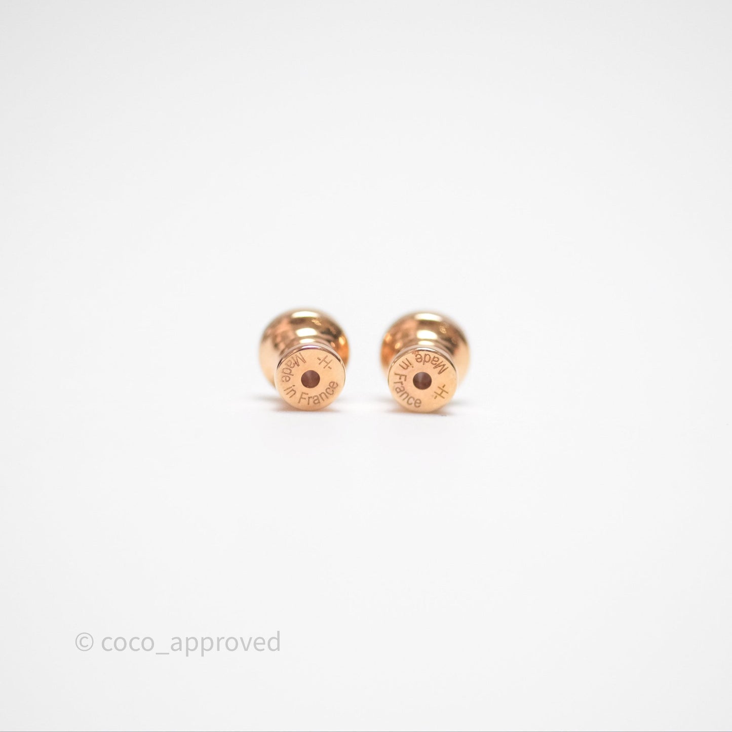 Hermès As De Coeur Drop Earrings Etoupe Swift Rose Gold Hardware