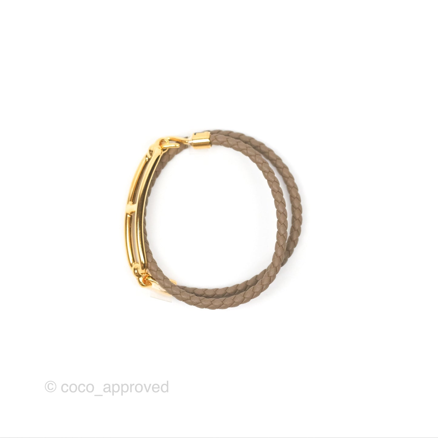 Hermès Roulis Double Tour Bracelet Etoupe Gold Hardware