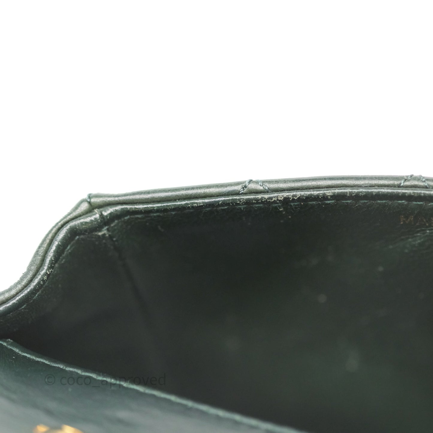 Chanel Vintage Mini Flap Bag Dark Green Lambskin Gold Hardware