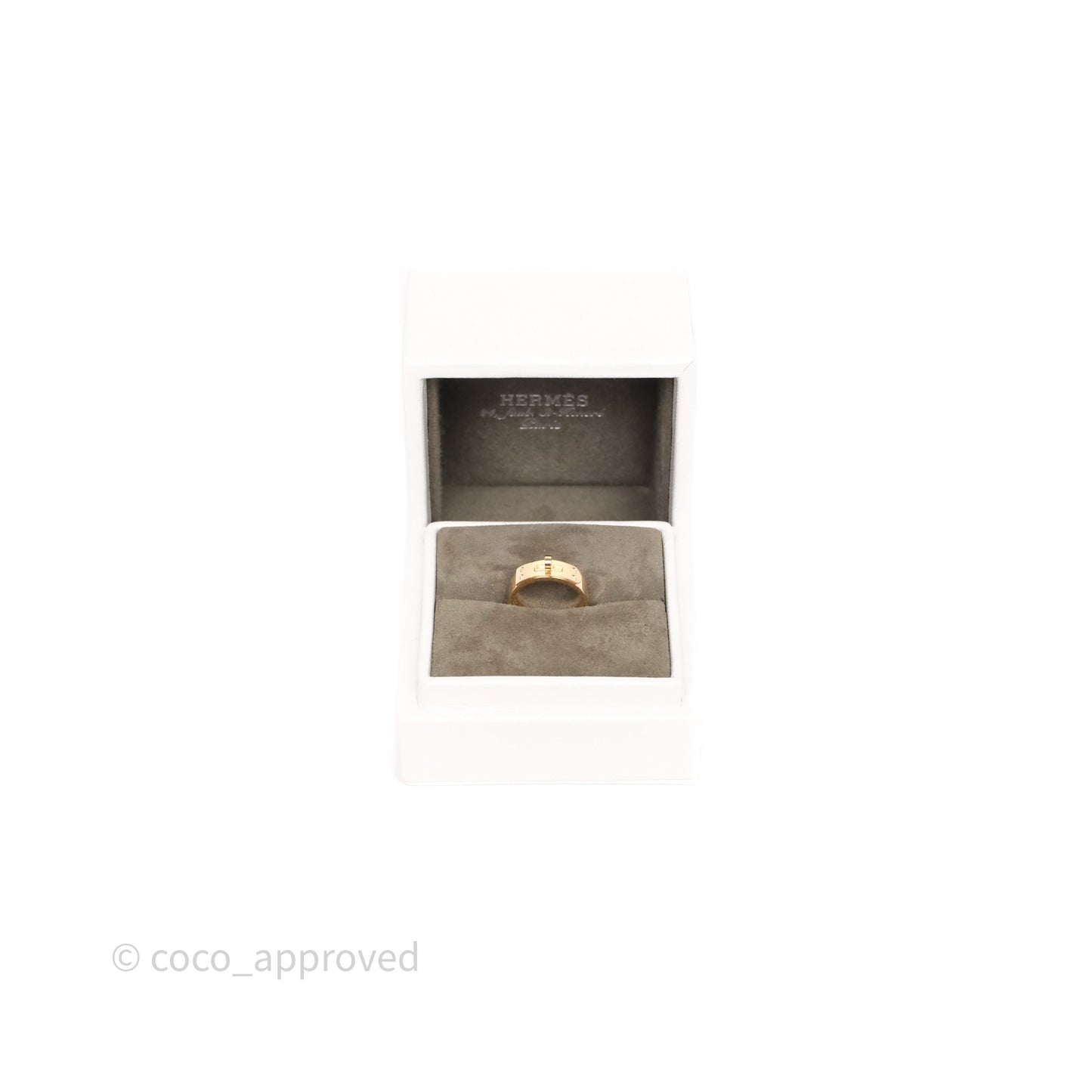 Hermès Kelly Ring Small Model Rose Gold Diamonds Size 49